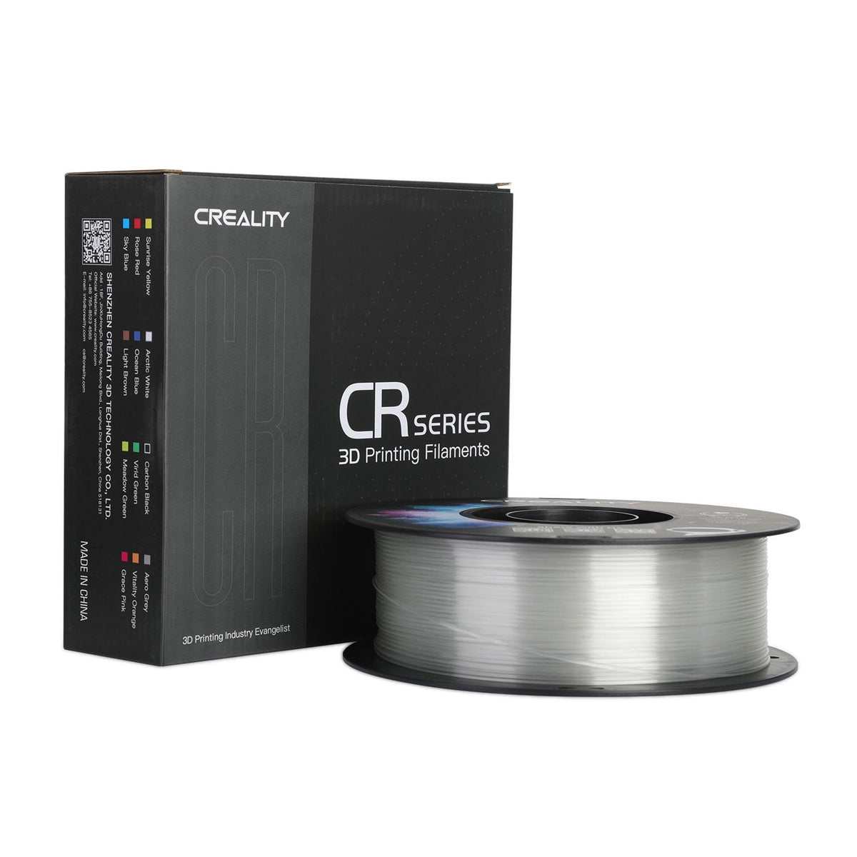 Creality 3D Printer Filament PETG Filament 1.75mm 2.2lbs Odorless Non-Toxic High Precision Strong Toughness Overhang Performance Accuracy +/-0.02mm, Transparent