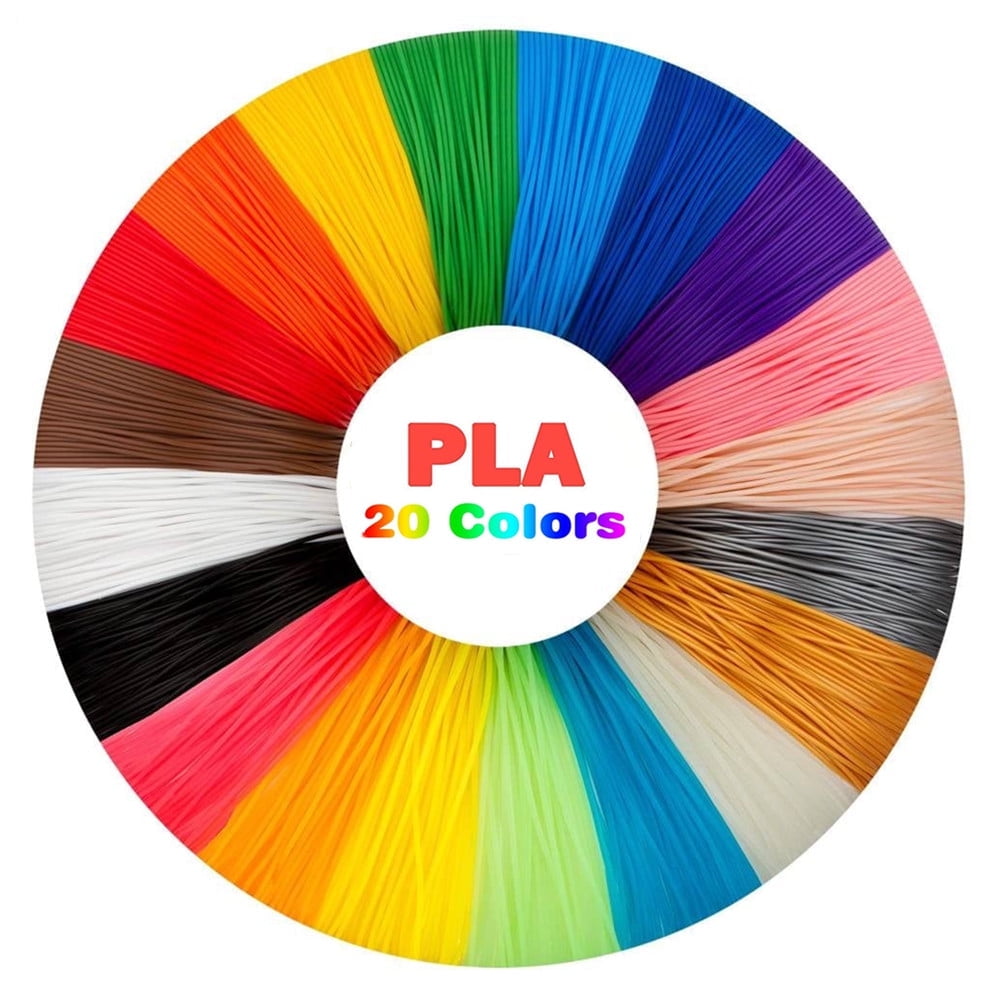 3D Pen PLA Filament Refills, 20 Colors Support for All 1.75mm 3D Printer / 3D Pen, 10 Feet Each Color, Total 200Ft 3D Printing Material (3M Each Color)
