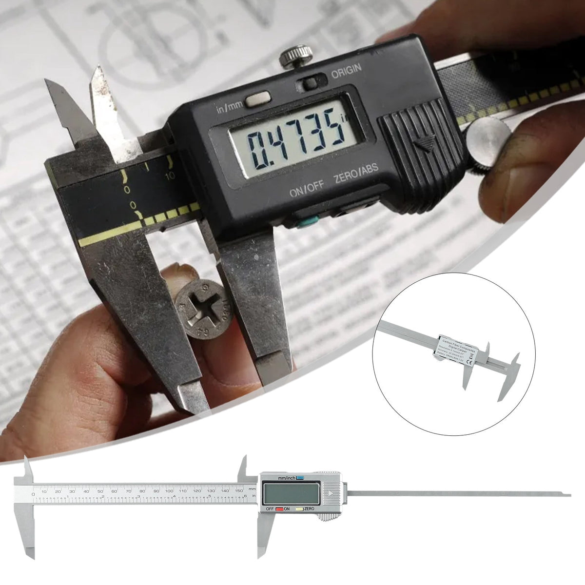 0-150mm Digital Caliper Vernier Electronic Ruler Micrometer Gauge Meter For Jewelry Craft Measuring Testing Supplies Manual Tool