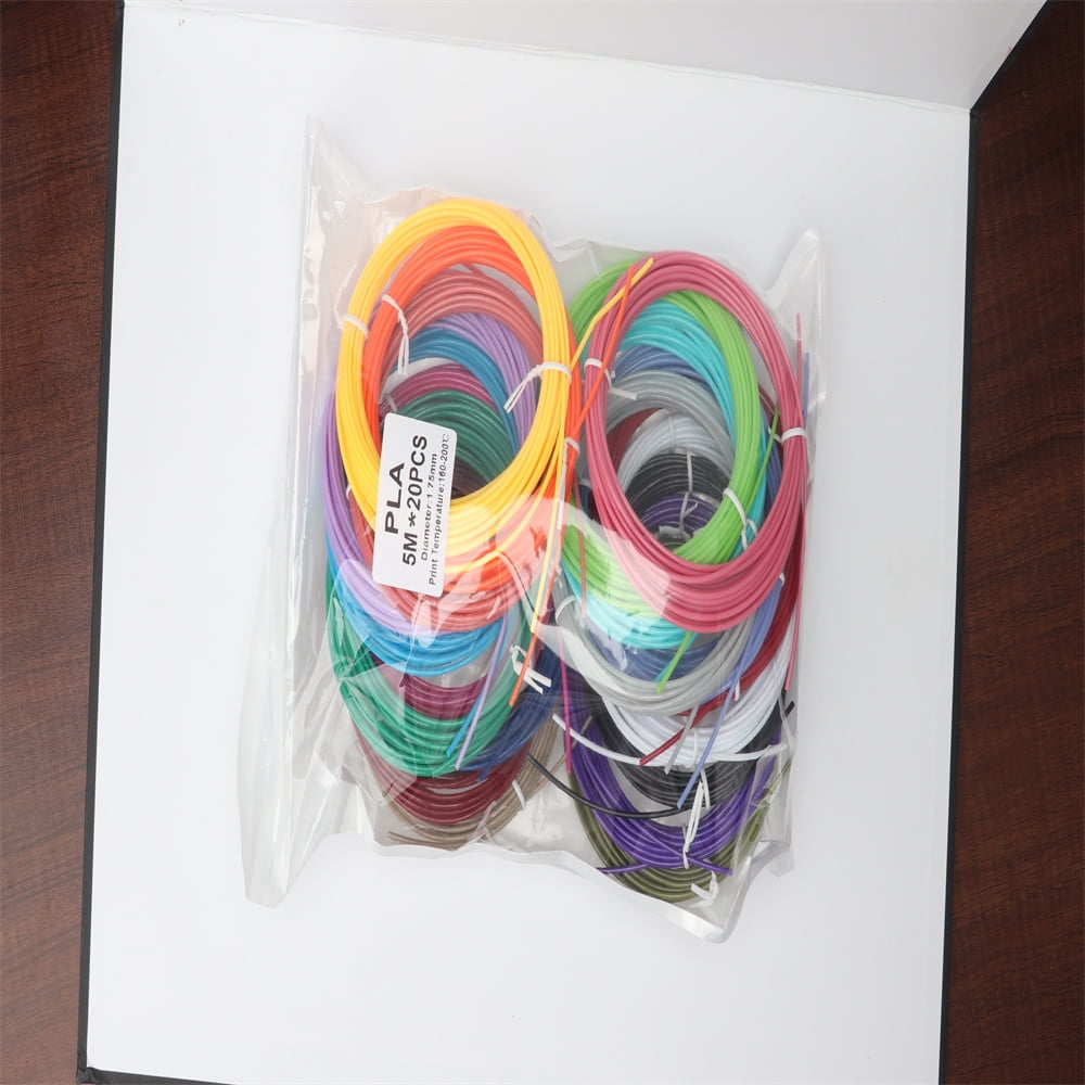 3D Pen PLA Filament Refills, 20 Colors Support for All 1.75mm 3D Printer / 3D Pen, 10 Feet Each Color, Total 200Ft 3D Printing Material (3M Each Color)