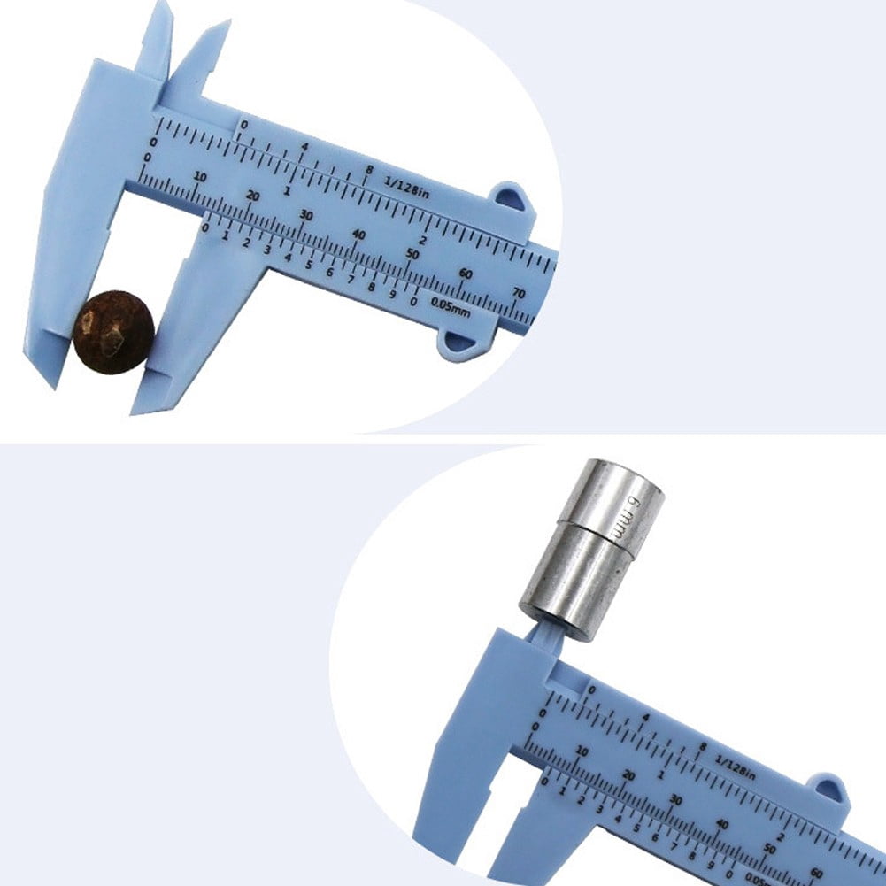 0-150Mm Vernier Calipers Double Rule Scale Plastic Depth Height Measure Tool Blue