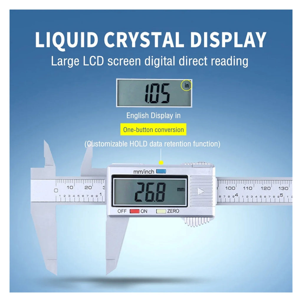 0-150mm Digital Pachometer Professional Vernier Caliber Measuring Tools Woodworking Thickness Gauge Depth Electronic Ruler ,Easy to Use