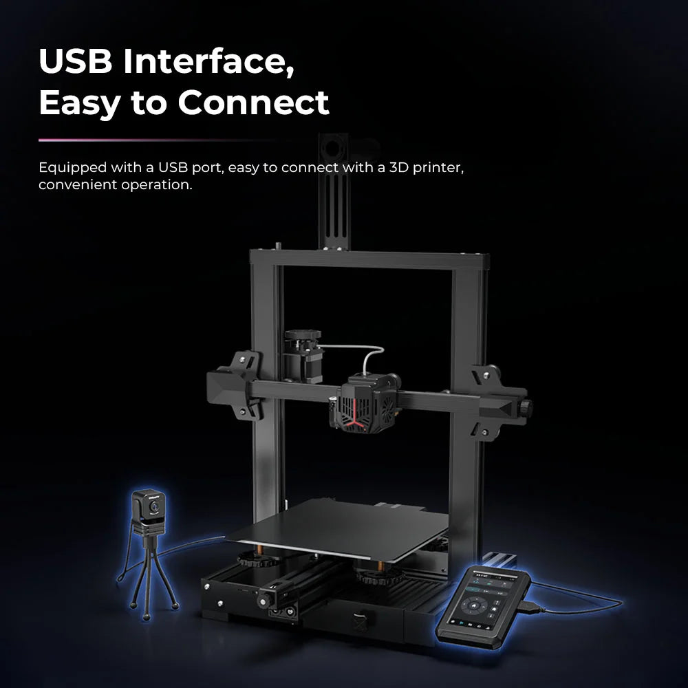 Creality Official 3D Printer Nebula Camera Night Vision Function Remote Monitoring WiFi Connection Auto Generate Time-lapse Photography Live Camera 24-Hour 3D Print Monitoring for 3D Printer Ender-3