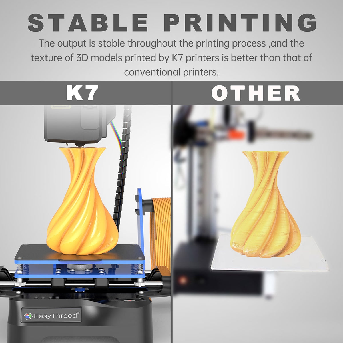 EasyThreed K7 3D Printer High Precision Desktop Mini 3D Printing Machine for Kids Teens Beginners Student, Print Size 100x100x100mm