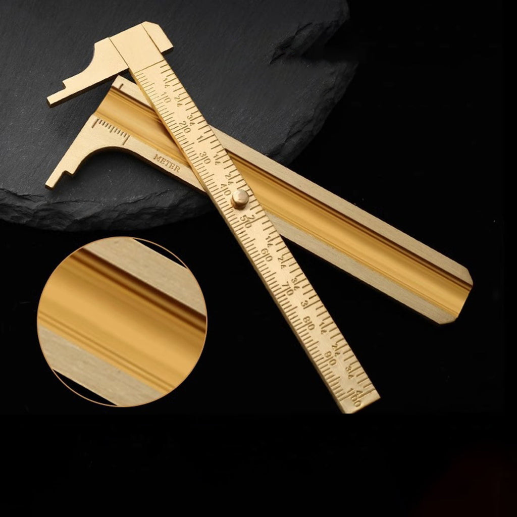 Solid Brass Caliper Measuring Tool 0.1mm Accuracy Two Sizes Compact Portable for Home DIY Craft Small Object Measurement