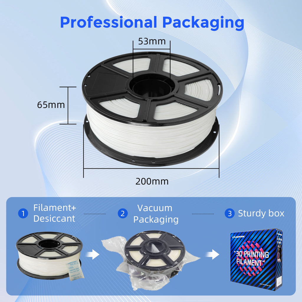 Flashforge ASA Filament 1.75mm, 1KG/2.2lbs UV Resistant ASA 3D Printer Filament with Satin Finish, Natural