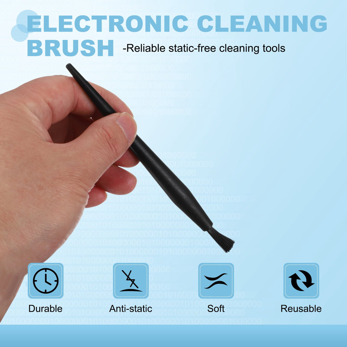 Uxcell ESD Brush, 3Pcs Electronic Cleaning Brush Set with Tweezers Anti Static Cleaning Tools Plastic Pen-Shaped Nylon for PCB Computer Keyboard Camera 3D Printers, 18x12mm Bristles