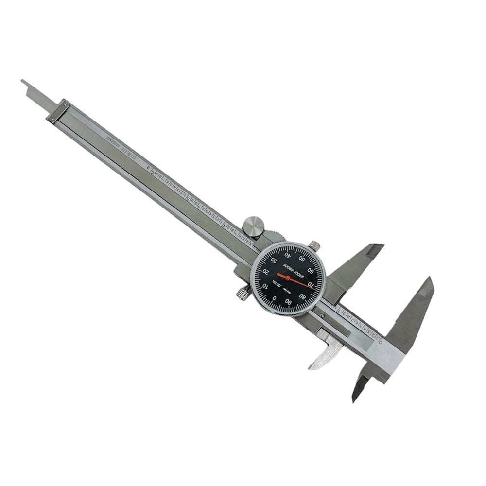 0-6" Stainless Steel Shock Proof Dial Caliper .001" Graduation Black Face
