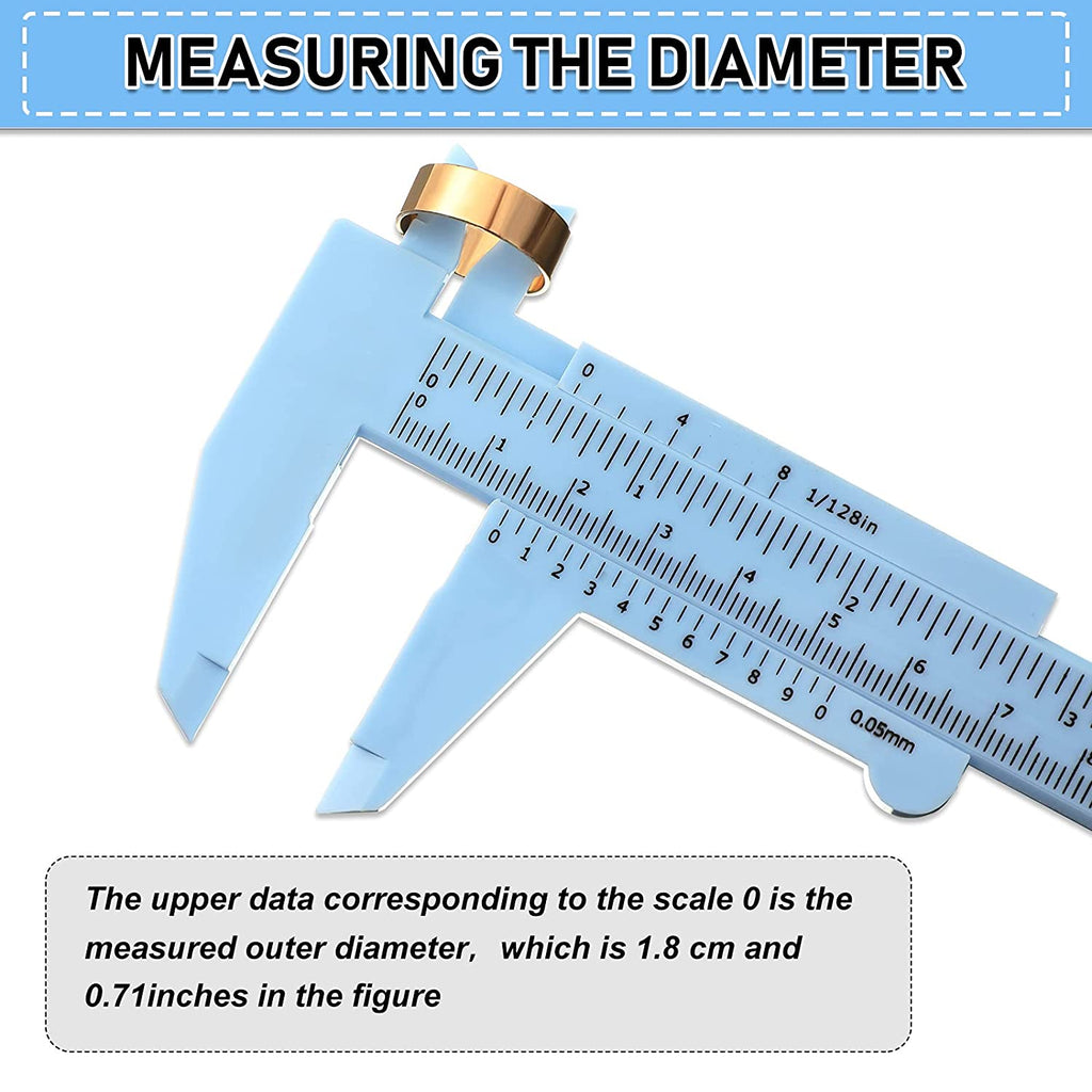 10 Pcs 150 mm Mini Plastic Caliper Vernier Caliper Double Scale Sliding Gauge Measuring Tool for Student Office 5 Colors