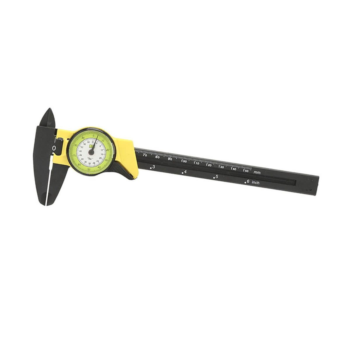 M Buder 0-150mm Plastic Dial Vernier Caliper Ruler Gauge High Accuracy Measuring Tool, 6 inches / 15.2 cm (Yellow)